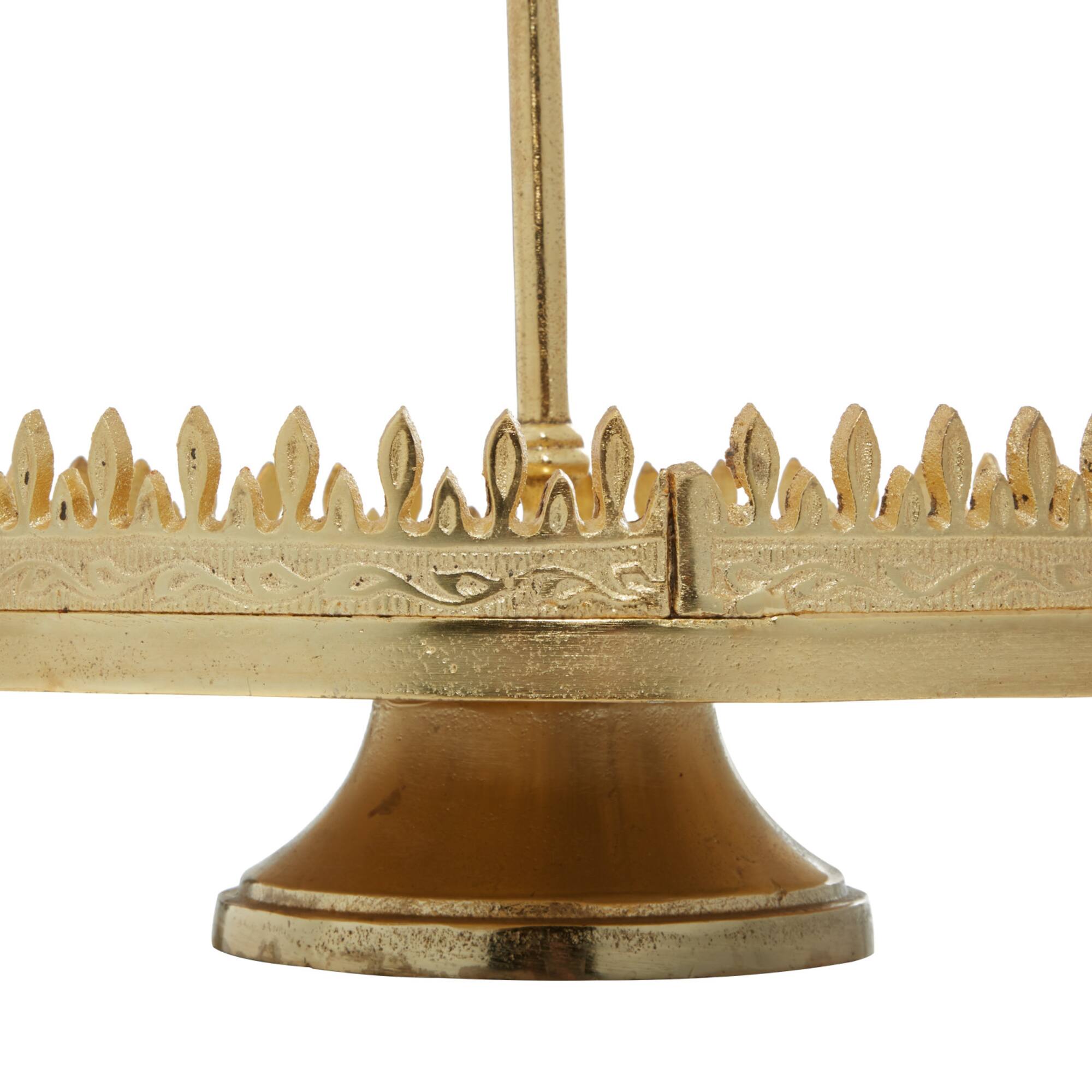 13" Gold Aluminum Glam Tray Stand